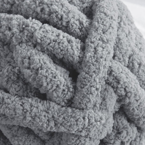HOMBYS Light Grey Chunky Chenille Yarn for Crocheting, Bulky Thick Fluffy Yarn for Knitting,Super Bulky Chunky Yarn for Hand Knitting Blanket, Sof...