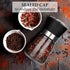 Manual Refillable Pepper Grinder - 6 Oz Refillable Glass Grinders for Pepper, Salt, and Other Spices, Adjustable Rotor with 5 Settings, Scratch-Re...