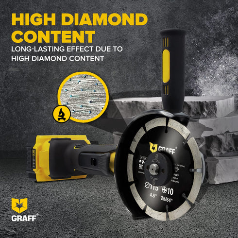 4 1/2 Inch Diamond Blade for Angle Grinder — Diamond Cutting Wheel for Cutting Stone, Marble, Granite, Brick, Masonry, Paving Flag, Concrete — Dia...