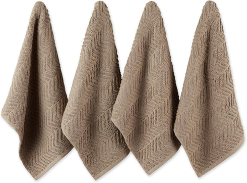 DII Luxury Barmop Collection Chevron Dishtowel Set, Aqua, 16x19, 4 Piece...