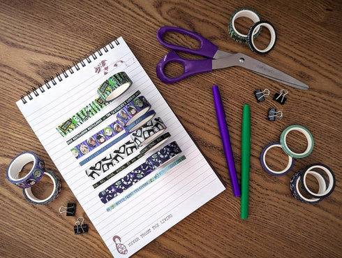 Conquest Journals Beetlejuice Washi Tape Bundle, 8 Rolls, 4 15mm Rolls & 4 Corresponding 5mm Rolls, Washi Tapes For All Your Planning, Journaling ...