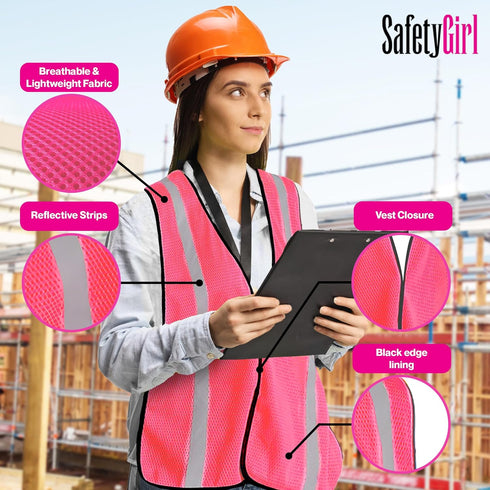 Non-ANSI Women's Mesh High-Vis Safety Vest I Breathable and Comfortable I Polyester I Comfort and Maximum Visibility in Hazardous Environments and...