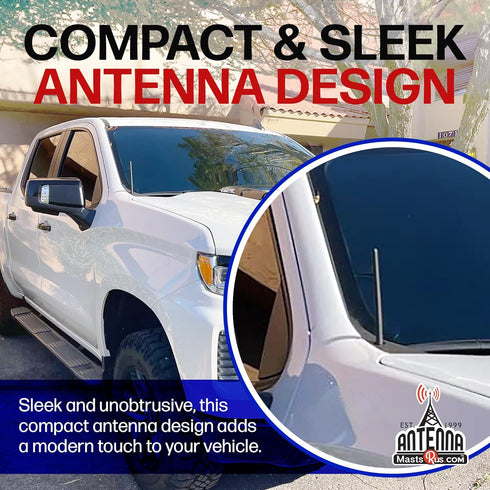 AntennaMastsRus Short Rubber Antenna fits Chevrolet Silverado 1500 (2006-2026), The Original 6 3/4 Inch, Car Wash Proof, Durable EPDM Rubber, Inte...