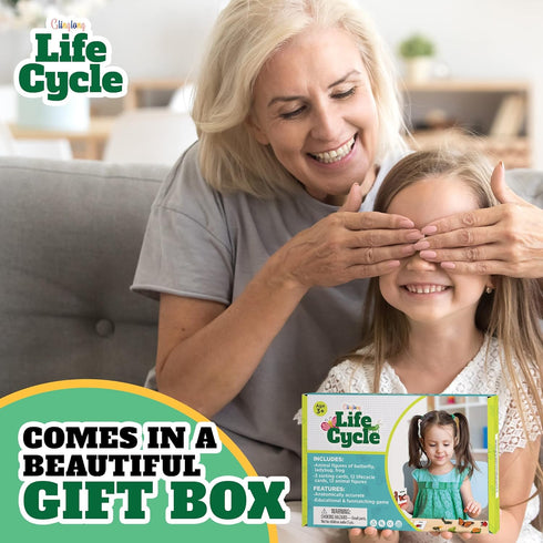 Life Cycle Kit Toy Montessori - Realistic Figurine Toys, Kids Animal Match Set with Frog, Ladybug & Butterfly - Includes 12-Piece, Stocking Stuffe...