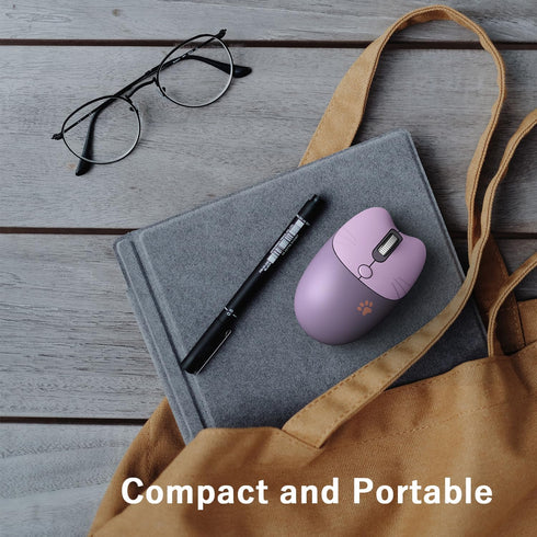Cute Cat Wireless Mouse, 2.4GHz Wireless Silent Mouse, USB Receiver Plug and Play, 3 Adjustable DPI, Compatible with Notebook, PC, Laptop, Compute...