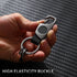 Carabiner Keychain, Key Chains for Car Key with 2 Key Rings and Anti-Lost D-Ring, Multifunctional Leather Keychains for Men and Women – Grey(Black...