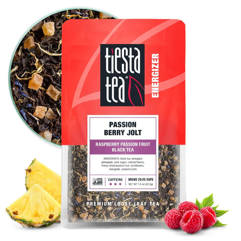 Tiesta Tea - Passion Berry Jolt, Loose Leaf, Raspberry Passion Fruit Black Tea, Premium Caffeinated Black Blend, Make Hot or Iced & Brews Up to 25...