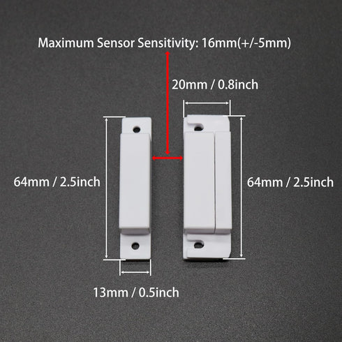 Magnetic Reed Switch NO Surface Mount Wired Door Window Contact Sensor with Cover for Home Security and Burglar Alarm Systems MC-31 5pcs...
