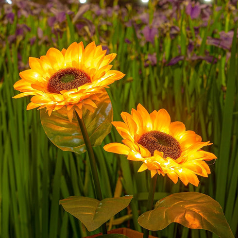 DAZZLE BRIGHT Sunflower Shape Solar LED Lights, 2 Pack Garden Waterproof Decorative with Stake for Outdoor Yard Pathway Outside Patio Lawn...