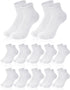 12 Pairs Mini Crew Socks for Women Soft Cotton Ankle Socks Athletic Running Quarter Socks for Tennis Daily Golf Sport...
