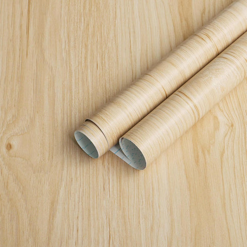 Heroad Brand Light Wood Grain Wallpaper Oak Peel and Stick Wallpaper Wood Contact Paper Thicken Textured for Table Cabinets Decoration Countertops...