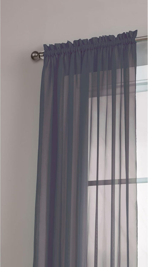 Window Elements Diamond Sheer Voile Extra Wide 56 x 90 in. Rod Pocket Curtain Panel, Indigo...