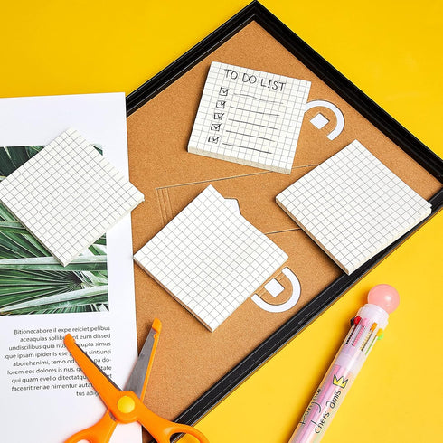 480 Sheets Sticky Notes 3 x 3 Inches Sticky Notes, Strong Stickiness, White with Black Grid Lines, Recyclable, Self-Stick Notes for Teachers and S...