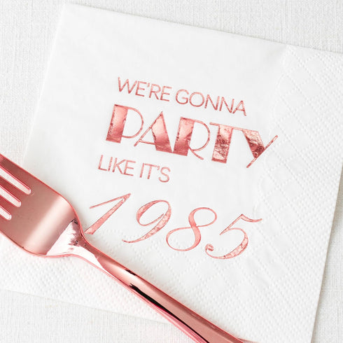 Crisky 40th Birthday Cocktail Napkins Rose Gold for Women 40th Birthday Party Decorations for Cake Dessert Berverage Table, 40th Birthday Party Su...