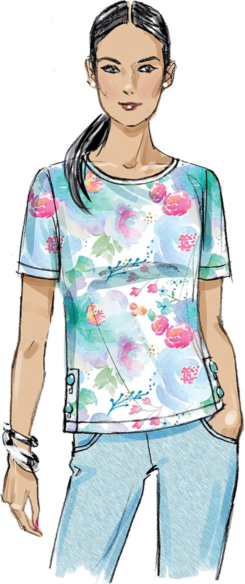 Butterick Misses' Knit Top Sewing Pattern Kit, Design Code B6874, Sizes 16-18-20-22-24...