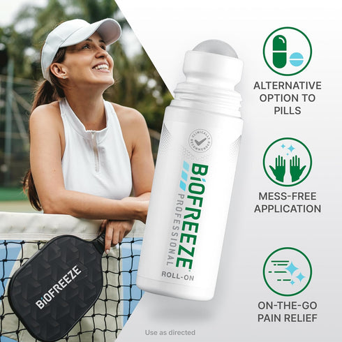 Biofreeze Professional Pain Relief Roll On, Travel Size Arthritis Pain Reliever, FSA/HSA Eligible, Fast Acting & Long Lasting Formula, Cooling Bio...