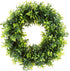 11.5-Inch Opal Basil Wreath - UV Resistant Artificial Summer, Fall, Winter, or Spring Wreath - Indoor/Outdoor Wreaths for Front Door by Pure Garde...
