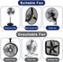 Industrial Fan Cover, Outdoor Fan Cover, Heavy Duty Waterproof & Dustproof Fan Cover for 16-20" Stand Pedestal Fan, Wall Mount Fan and Outdoor/Pat...