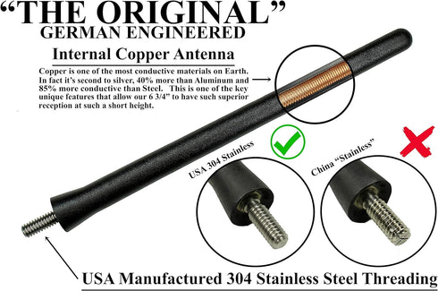 AntennaMastsRus - The Original 6 3/4 Inch is Compatible with Jeep Compass (2007-2017) - Car Wash Proof Short Rubber Antenna - Internal Copper Coil...