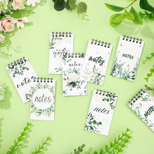 24 Pack Greenery Eucalyptus Spiral Notebook Mini Aesthetic Spiral Notebook Cute Eucalyptus Flower Baby Shower Party Favors Journal Small Memo Note...