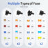 36PCS Fuse Tap 12V 4 Types Add a Fuse Kit with 5A 10A 15A 20A Fuse Standard Low Profile Fuse Tap Adapter Mini and Micro2 for Car Truck RV Boat Mow...