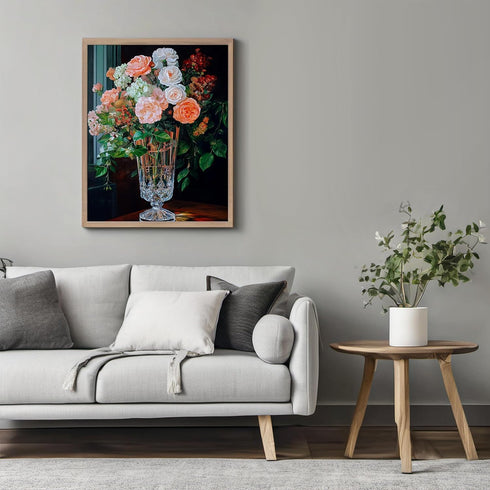 Posterizer 1 pcs-lush arrangement of roses and wild flowers 2-Floral & Botanical Art Gift for Art Lovers Decor for Home & Office- unframed wall ar...