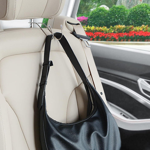 Headrest Hooks for Purses and Bags, Car Seat Hooks for Purse Handbag Mask Coat Grocery Bag Water Bottle, 4 Pack...