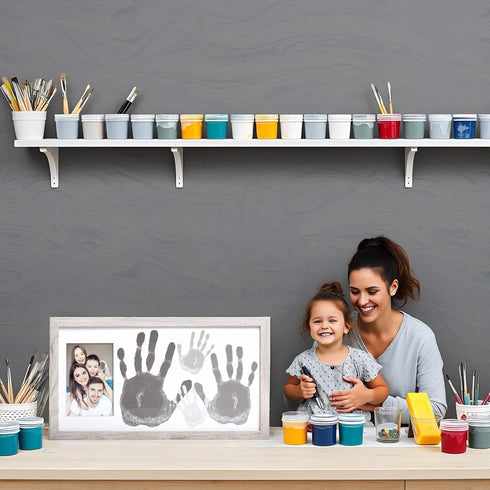 Kate & Milo DIY Family Photo Frame and Paint Kit – Craft Keepsake for Parents, Rustic Farmhouse Home Decor, Gray...