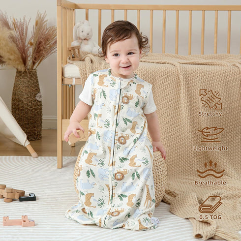 DaysU Baby Sleep Sack 18-24 Months Stretchy, Baby Unisex Wearable Blanket 2-Way Zipper TOG 0.5, Breathable Lightweight Baby Sleeping Bag 1 Pack, T...
