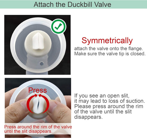 Maymom Breastmilk Storage Bag Adapters Compatible with Spectra S1, S2 Pumps ; 2 Duckbill Valves Included; Clear BPA Free Material; Boiling Water O...