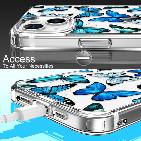LUHOURI Designed for iPhone 13 Mini Case with Screen Protector - Crystal Acrylic Clear for Women and Girls - Slim Fit Protective Phone Cover 5.4" ...