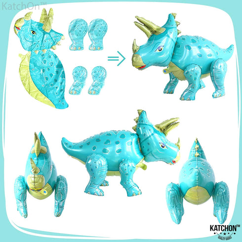 KatchOn Giant Blue Dinosaur Balloons - 38 Inch, Pack of 2 | Dino Mylar Balloons for Birthday Party Decor...