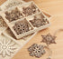 ilauke 12pcs Wooden Snowflakes Decorations 3 inch Christmas Ornaments Wood Hanging Ornament Rustic Farmhouse Christmas Craft Supplies...