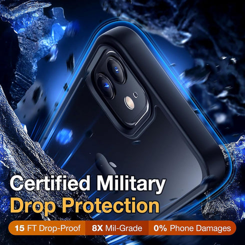 for iPhone 12 Phone Case, Shockproof for iPhone 12 Pro Case, Military Grade Drop Protection, Protective Hard Back Slim Translucent Case for iPhone...