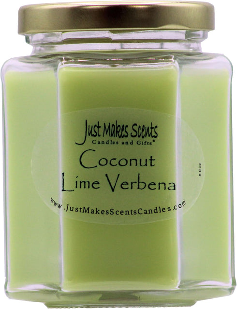 Coconut Lime Verbena Scented Blended Soy Candle | Soft Floral Spring Fragrance | Hand Poured in The USA by Just Makes Scents...