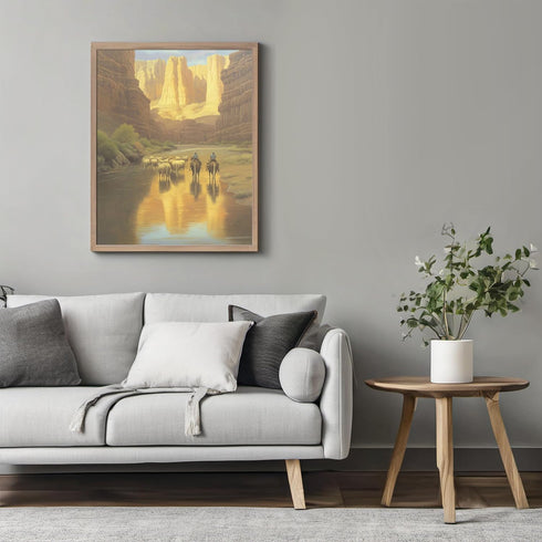 Posterizer 1 pcs-classic cattle drive scene in the American West 2-Western Art-Men's Art Collection-Living Room Bedroom Decor- unframed wall art...