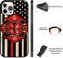 Wood Fireman American Flag Thin Red Line US Firefighter Case - Compatible with iPhone 14 Plus - Durable Non-Slip TPU Rubber Shockproof Slim Case (...