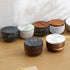 Salt Box Salt cellar with spoon Black Marble Base Natural Acacia Top Decorative Boxes Spice Seasonings Keeper Salt Container Elegant Design Salt C...