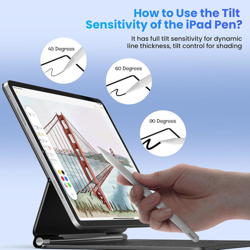 Stylus for iPad 10th Generation, 8 Mins Charge use 12hrs for iPad Pencil 1st Generation,Palm Rejection for iPad 2nd Generation Compatible for iPad...