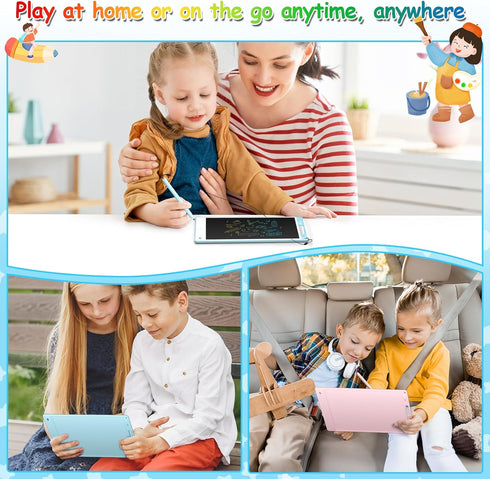 2PACK LCD Writing Tablet (Pink?Blue),Toddler Drawing Board Toys for Kids Learning & Education,10in Erasable Drawing Doodle Board,Toddler Birthday ...