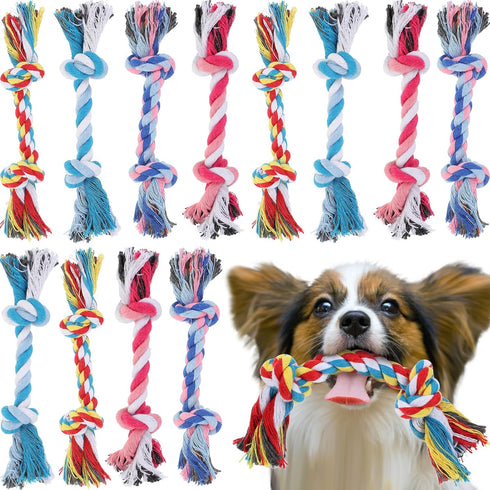 12 Pcs Rope Dog Toys Multi Color Puppy Rope Toy Cotton Puppy Toys Dog Chew Rope Puppy Teething Toys for Small and Medium Dogs Puppies...