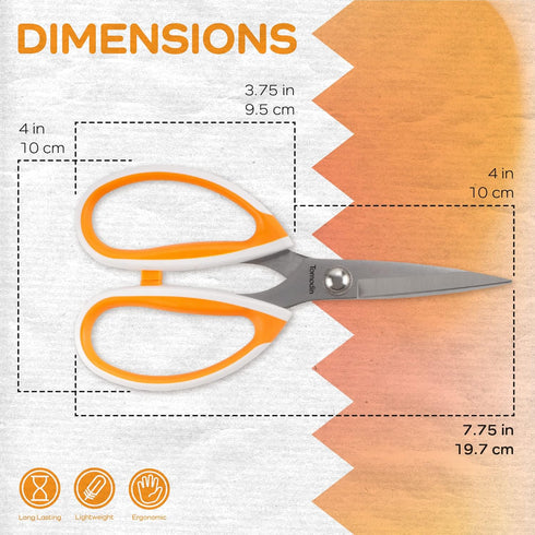 JubileeYarn Workhorse Bertha All Purpose Heavy Duty Scissors - Orange & White - 1 Pair...