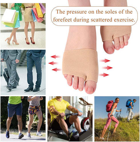 2Pairs Metatarsal Pads for Women Men Gel Sleeves Forefoot Cushion Pads Fabric Metatarsal Sleeve Pads with Gel Pads Ball of Soft Forefoot Cushions ...