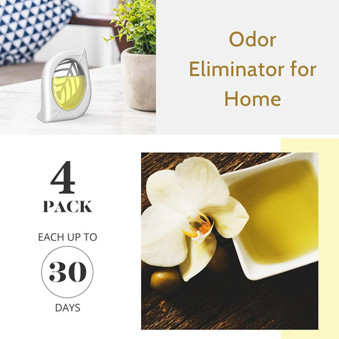 Air Freshener for Home, 4 Pack, Vanilla Essential oils, Odor Eliminator for Small Area Closets Bathroom Pets Strong Odor, Up to 120 Days...