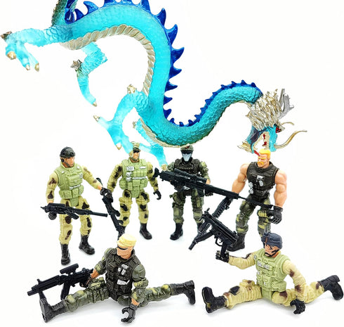 Army Men Knights Dragons Figurines Toy Soldiers Action Figures Playset with Accessories for Kids Boys Girls...