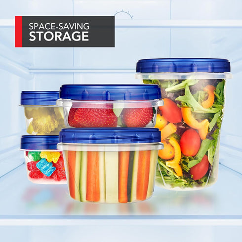 Stock Your Home 8oz Plastic Containers with Twist Top Lids (4 Pack), 1 Cup Small Freezer Containers for Leftover Food, Airtight Reusable Soup Cont...