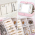 FUNARTY Travel Jewelry Box Organizer, Pink Jewelry Case Initial Jewelry Boxes Jewelry Organizer Travel Essentials Birthday Gifts for Women Teen Gi...