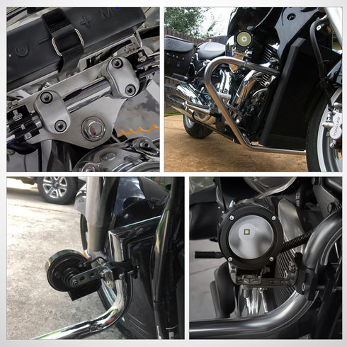 Nilight Motorcycle Light Bar Tube Clamp Bracket Fit from 0.7 to 1.2Inch Round Tube Mounting Brackets Offroad LED Light Pods Front Fork Lights Roof...