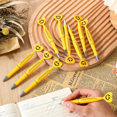 50 Pcs Employee Appreciation Gifts Thank You Pens Inspirational Quote Pen Smile Face Pens Heart Shaped Pens Motivational Ballpoint Pens for Cowork...