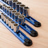 Precision Defined Aluminum Tool Socket Holder | Blue, Single 3/8-Inch Socket Organizer x 16 Clips | Heavy Duty Socket Rails Organizer, Socket Stor...